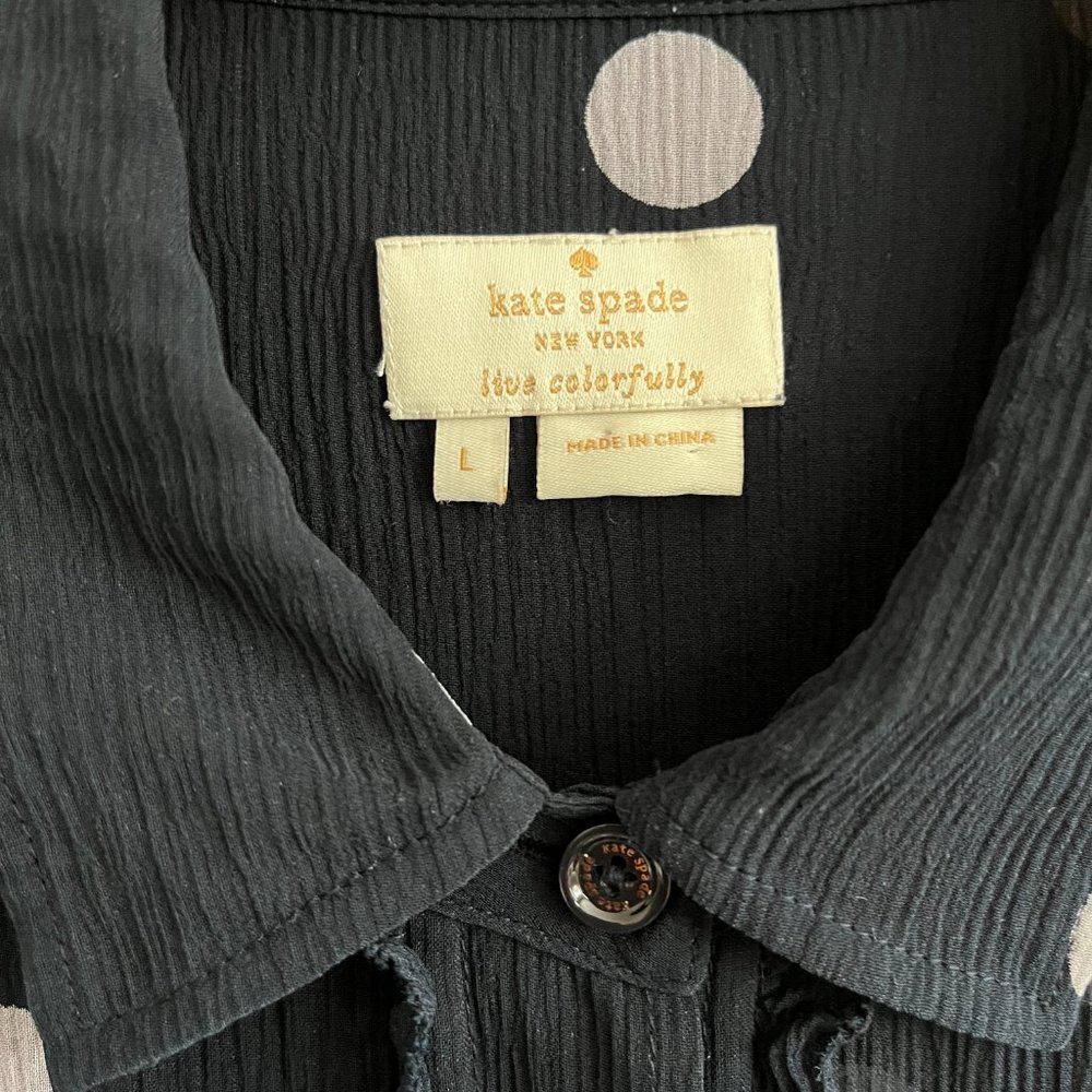 Kate Spade | Sheer Polkadot Button Up | Size Large - image 7